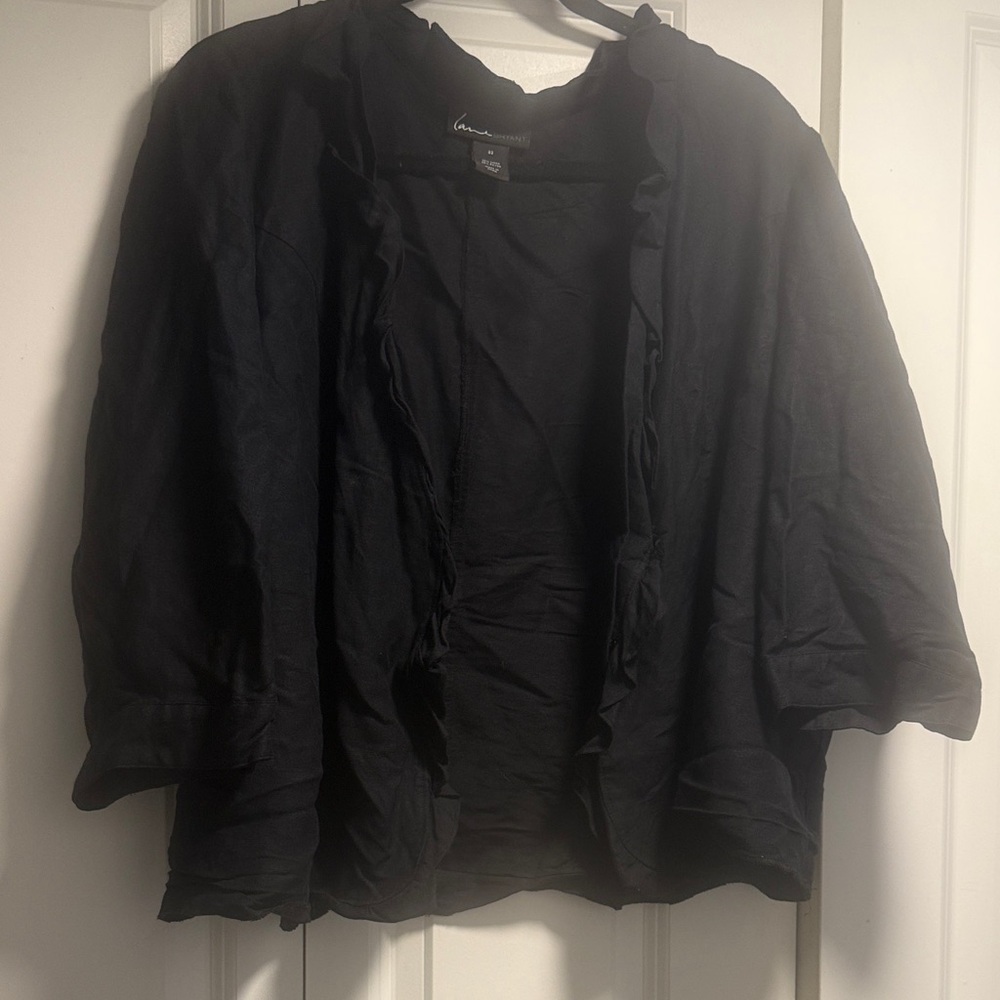 Lane Bryant Elegant Black Linen Jacket Size US 22